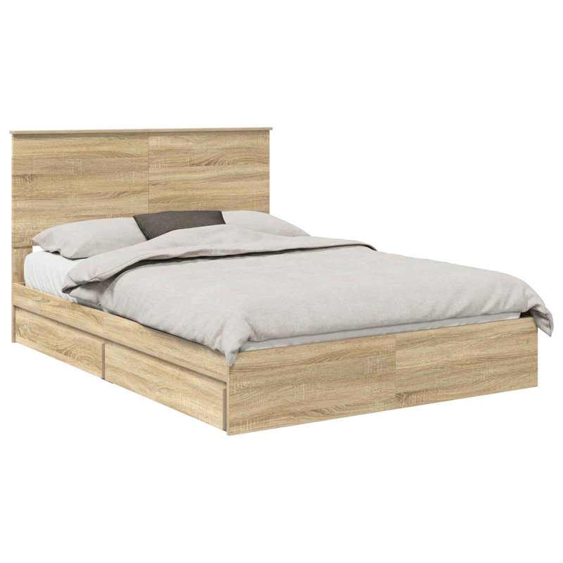 Bed, Sonoma Oak, European Double (140 x 200 cm)