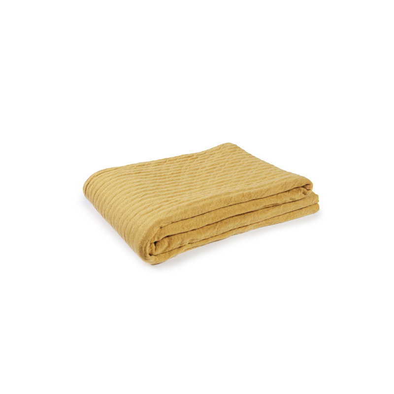Knitted Throw Blanket, Mustard