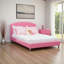 Lit plateforme en similicuir Karina, rose, H 39,51 po x l 62,76 po x L 85,97 po Karina-1714976275-1714976273