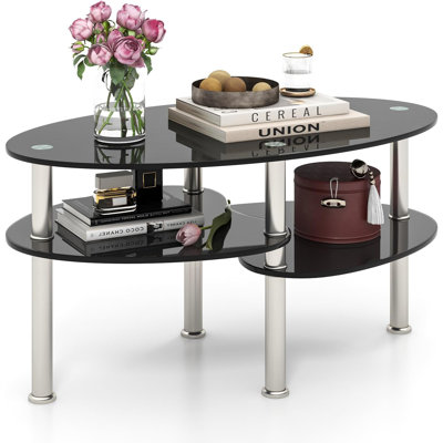 Modern Black Tempered Glass Top Como