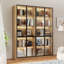 Vitrine haute 78,7 "avec porte vitrée, éclairage ambiant à DEL multicolore, grande bibliothèque à 5 niveaux avec armoire de rangement pour le salon, naturel