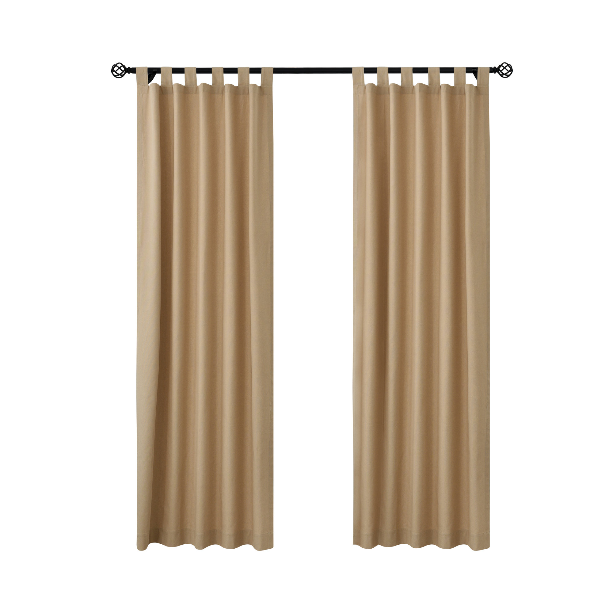 Mcgowen 100% Cotton Solid Room Darkening Thermal Tab Top Curtain Panel, 40" W X 63" L, Khaki