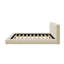 Structure de lit tapissier très grand avec tête de lit capitonnée, support de lattes à profil bas sans sommier beige-322338198