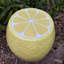 Tabouret jaune citron, surdimensionné en résine, table d'appoint