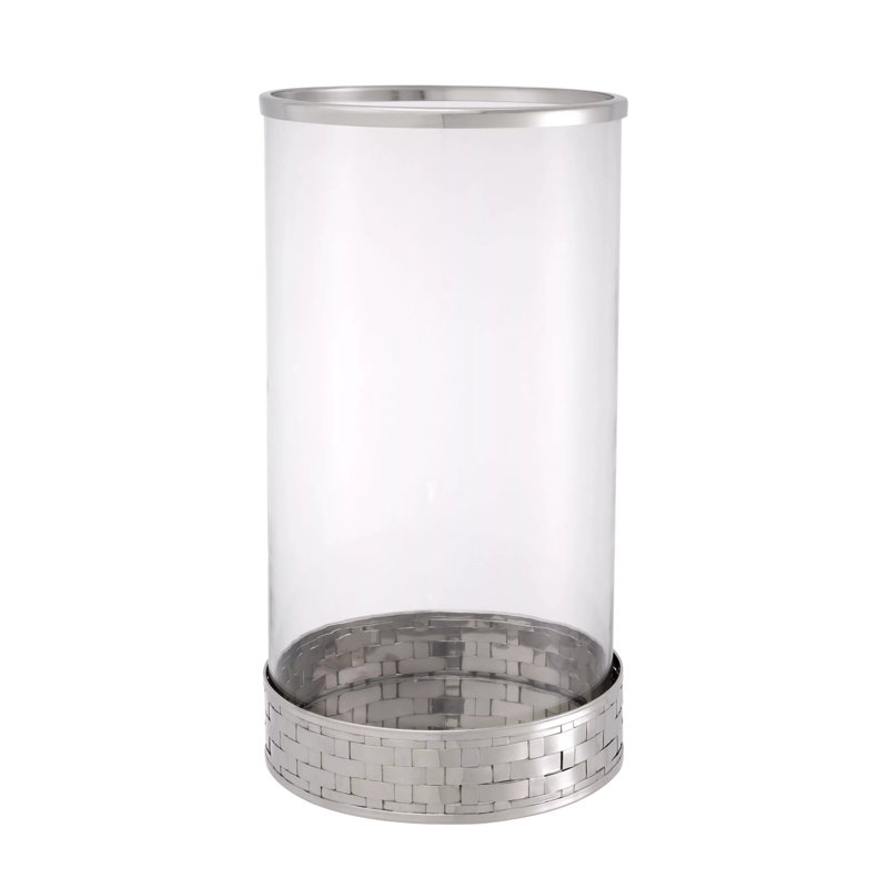 Lausanne Hurricane Candle Holder, Brass, 16.34" H x 8.86" W x 8.86" D