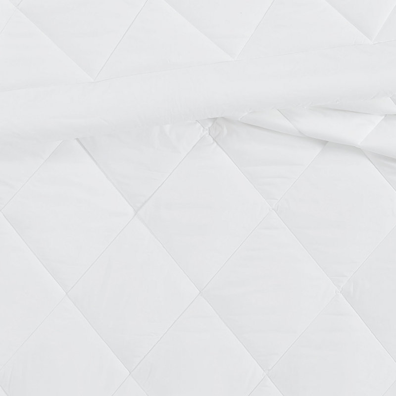 Ensemble d'édredon en coton, Édredon pour lit simple TG + 1 taie décorative, Blanc