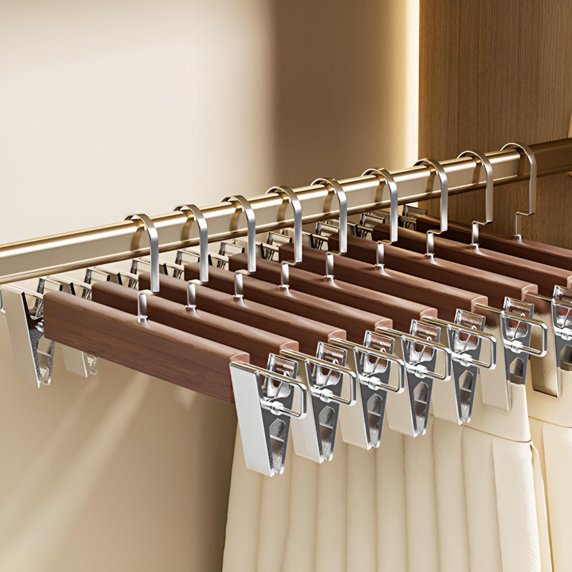 Latitude Run® Solid Wood Pant Hangers - Built In No Crease Solution For ...