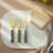 Stainless Steel Cheese Knife Set With Marbled Resin Handles
