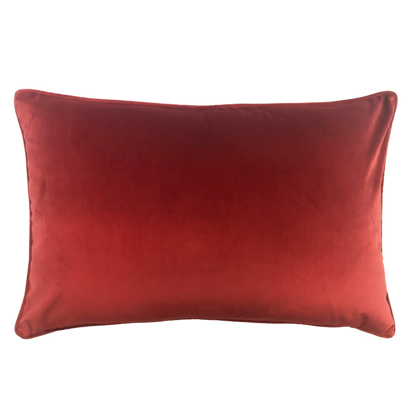 Velvet Lumbar Pillow Cover & Insert, Berry