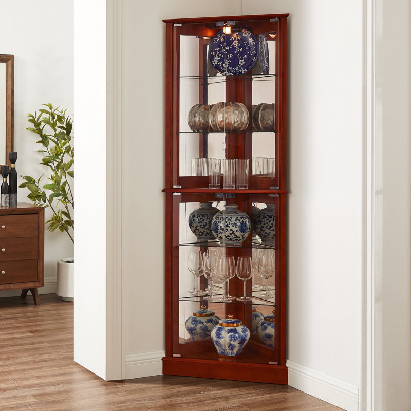 Armoire de coin avec lumières, Cerisier