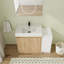 Meuble-lavabo sur pied simple 42 po avec 3 portes, meuble-lavabo en résine et armoire de rangement