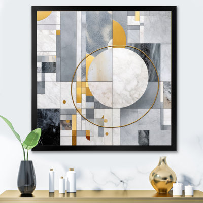 Gray and Yellow Mosaic I - Print
