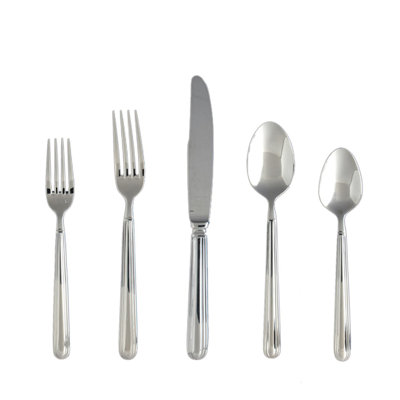 Fortessa Metropolitan 5 Piece 18/10 Stainless Steel Flatware Set, Service For 1