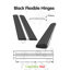 4x Black 100 mm Acrylic / Polycarbonate Low Profile Flexible Living Hinges