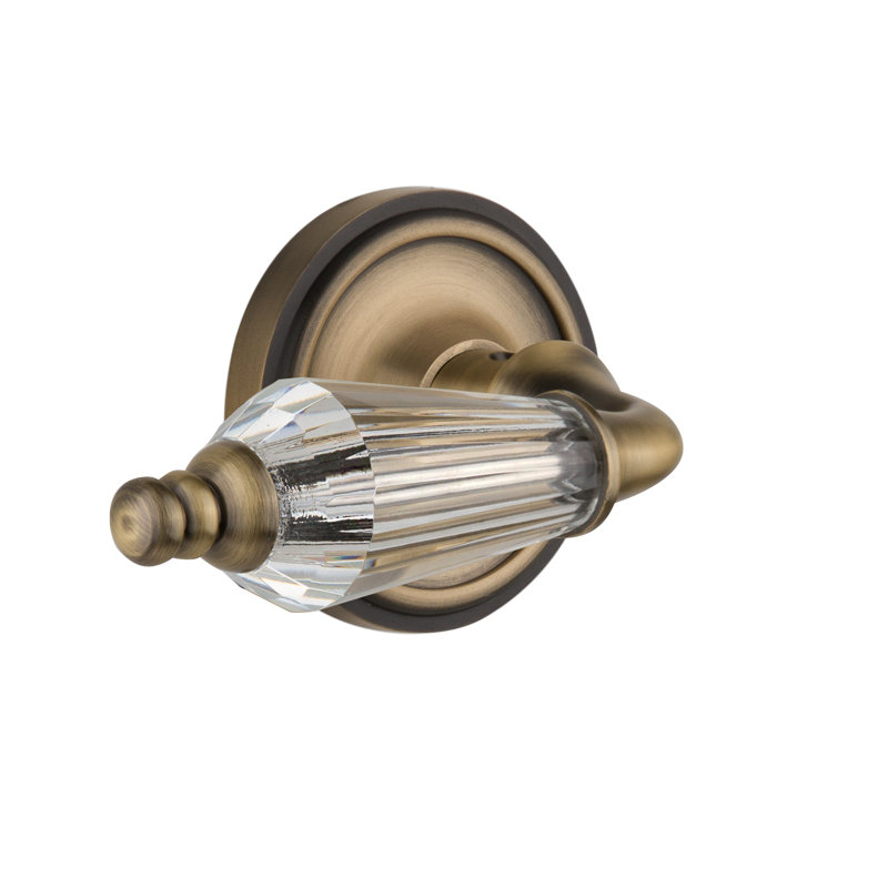 Classic Rosette Single Dummy with Parlour Lever, Antique Brass