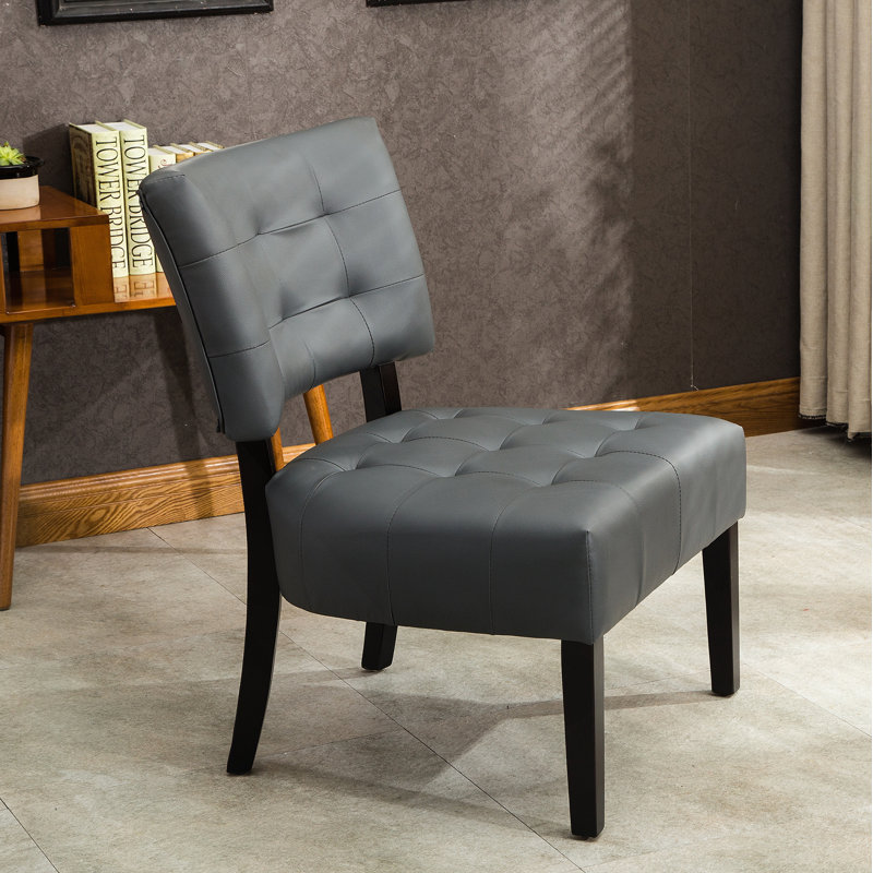 Fauteuil d'appoint capitonné en cuir mélangé avec sièges surdimensionnés pour une détente confortable et une décoration intérieure élégante