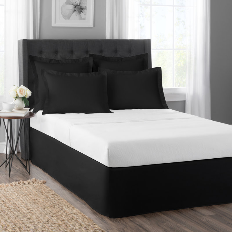 Today's Home Pleated Bed Skirt, Full, Black