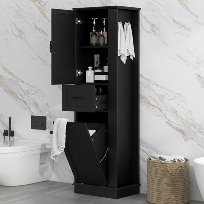 Storage Cabinet with Tilt-Out Compartment and Adjustable Shelves