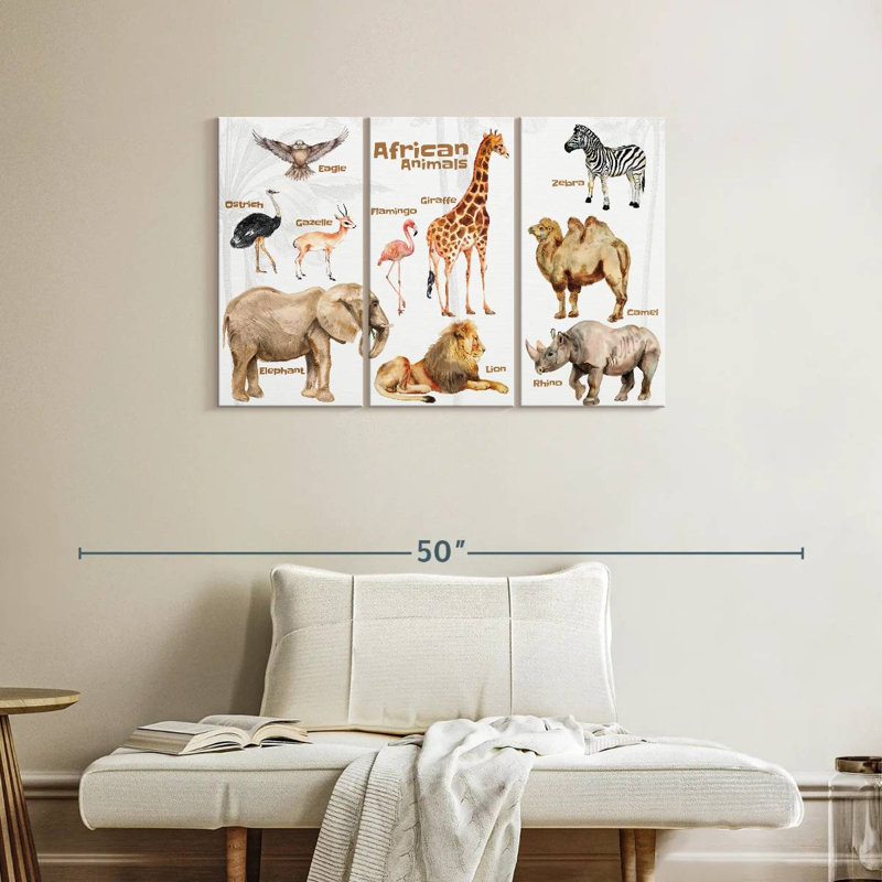Brampt African Animals Chart, 24" H x 38" W