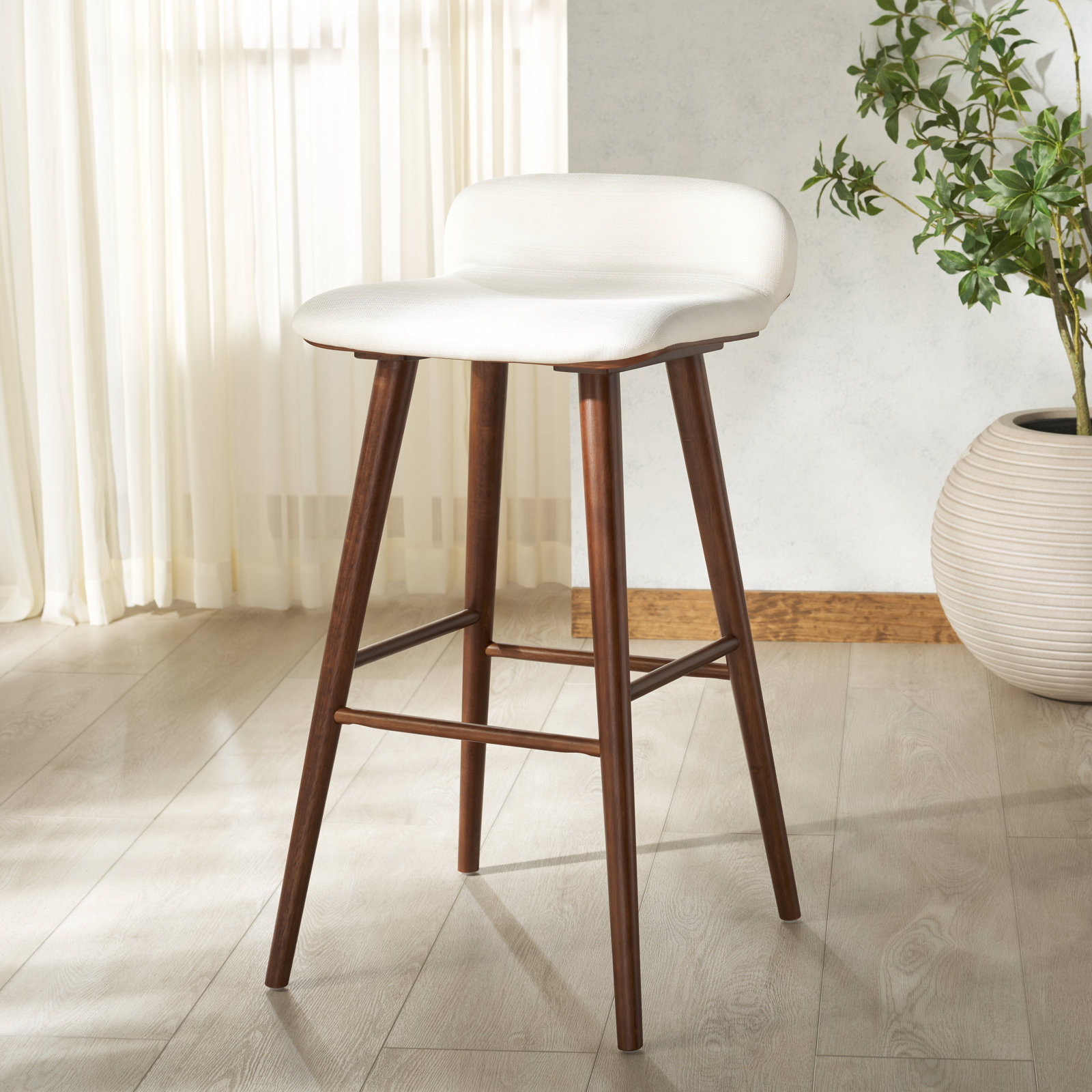 Vanya Bar and Counter Stool, Bar Stool - 31.1", White