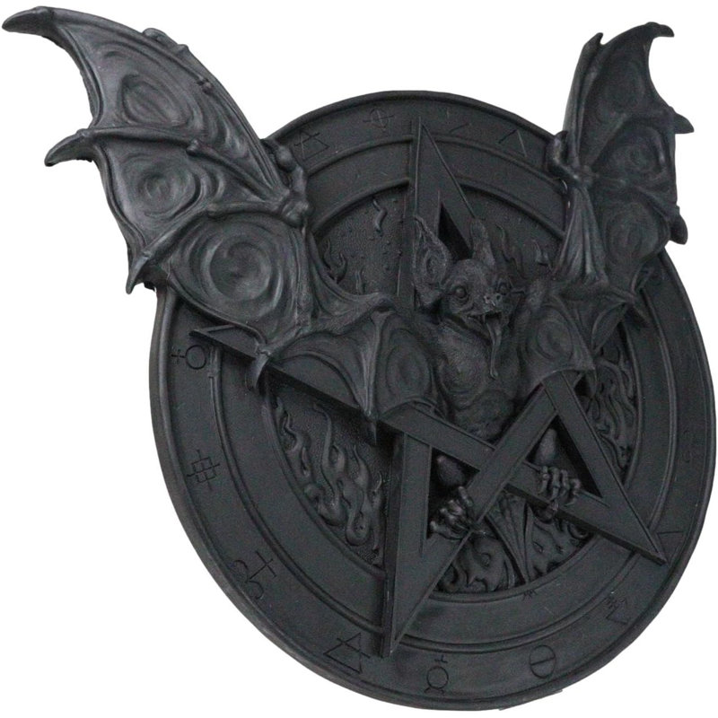 Plaque de décoration murale gothique gothique Nosferatu, H 13,25 po x l 14,25 po x P 2 po, Noir