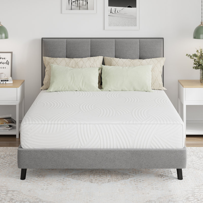 Matelas en mousse viscoélastique imprégnée de charbon Alwyn Home Chelchowska, Très grand lit simple, 8"