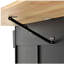 Avec plateau en bois fixe et roulette verrouillable, îlot de cuisine mobile de 52,7 po de largeur, armoire de rangement et barre à déjeuner pliable, étagère à épices, porte-serviettes et tiroir (noir)-96750836