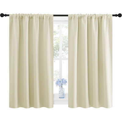 Blackout Curtains for Bedroom, Thermal Insulated Drapes Rod Pocket Privacy Protected Window Panels for Living Room, 2 Panels
