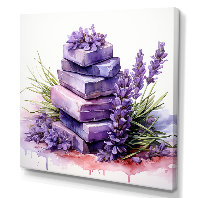 Impression de toile mauve lavande mauve Batjhroom I, H 16 po x l 16 po x P 1 po, Toile tendue