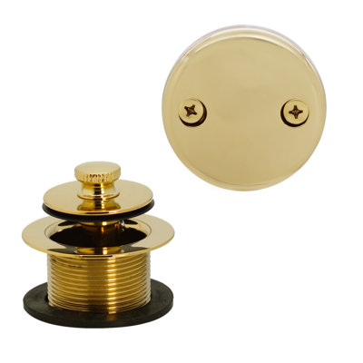 1-1/2" Coarse Thread Twist & Close Bathtub Drain Trim with Two-Hole Overflow