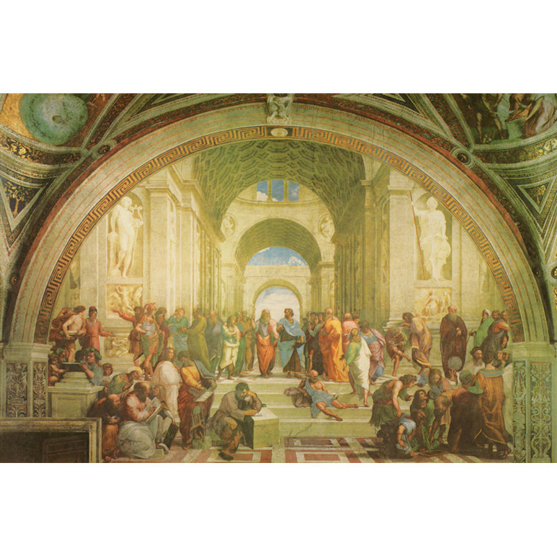 L'école d'Athènes, H 16 po x l 24 po