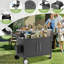 Chariot extérieur pour barbecue avec support à épices et poignée à pousser - pratique pour griller, plateau de table en acier inoxydable à roulettes noires facile à déplacer,
