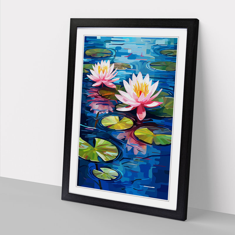 Water Lily Dadaism Art - Framed Print, Black Framed, 64cm H x 46cm W