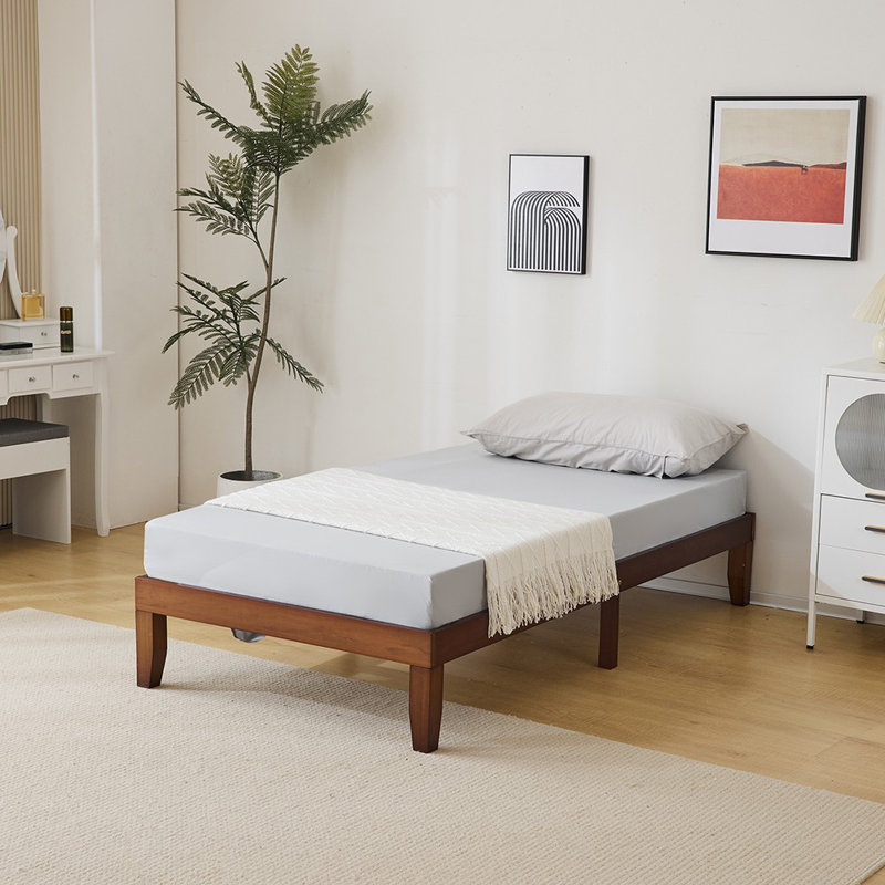 Basic Wooden Bed Frame, Twin, Brown