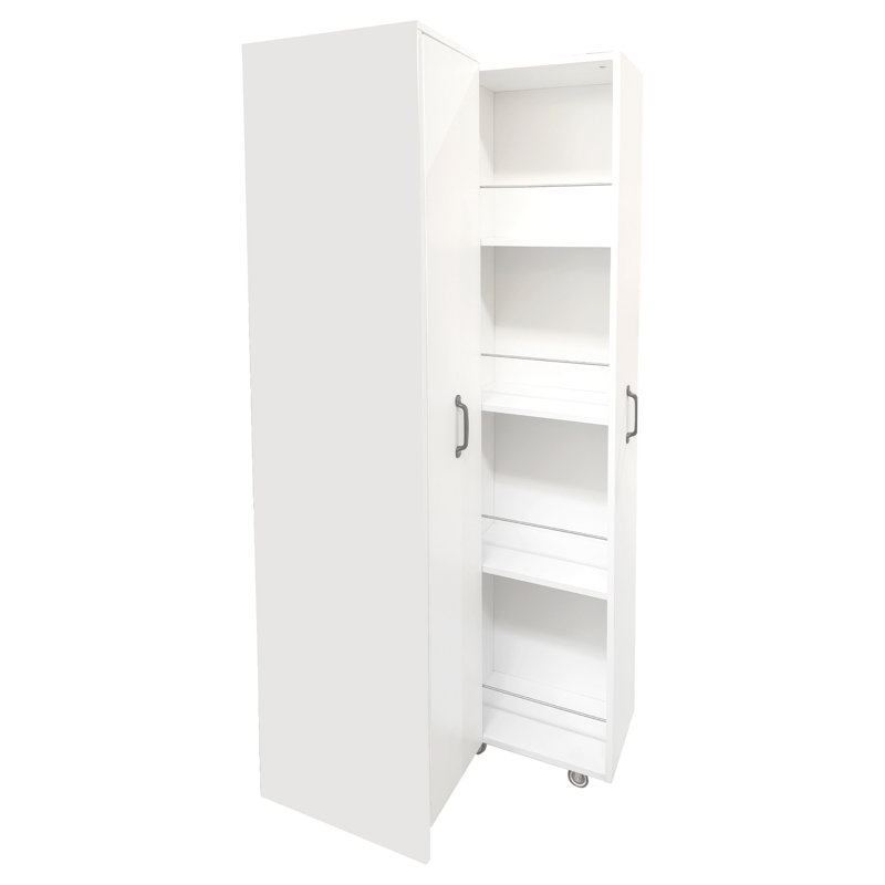 Bibliothèque avec deux portes coulissantes, étagère de rangement à 4 niveaux, bibliothèque de rangement coulissante, armoire de rangement dissimulée dans le salon de la chambre à coucher avec roulettes