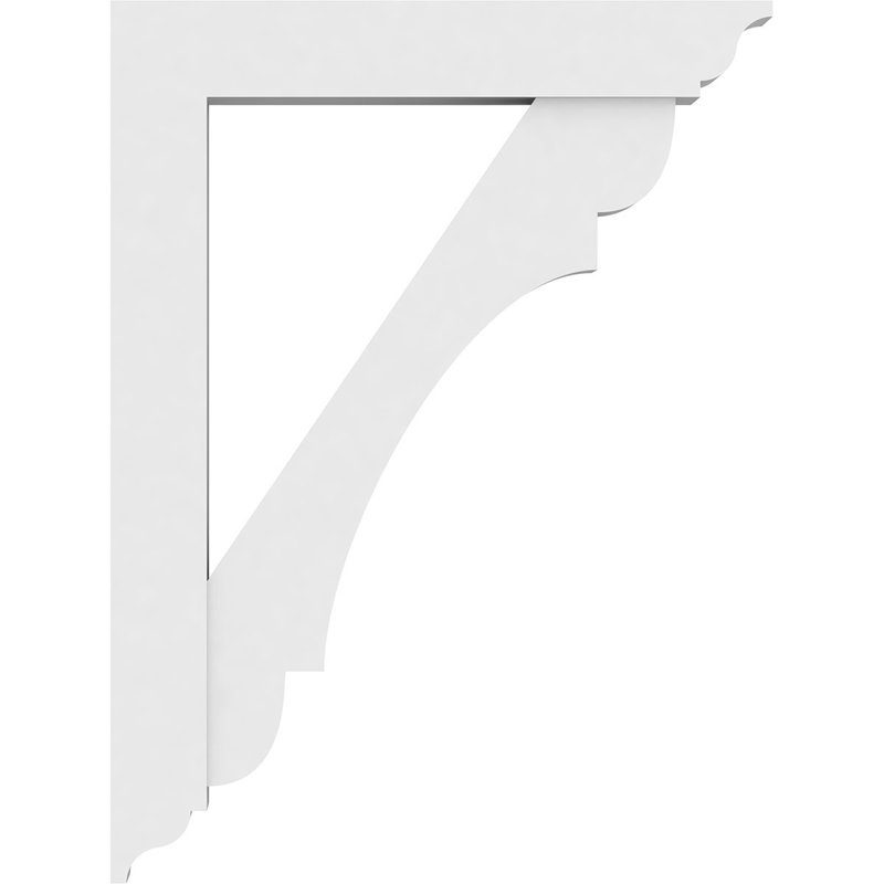 3"W x 24"D x 32"H Standard Olympic Architectural Grade PVC Bracket with Traditional Ends, 32"H x 3"W x 24"D