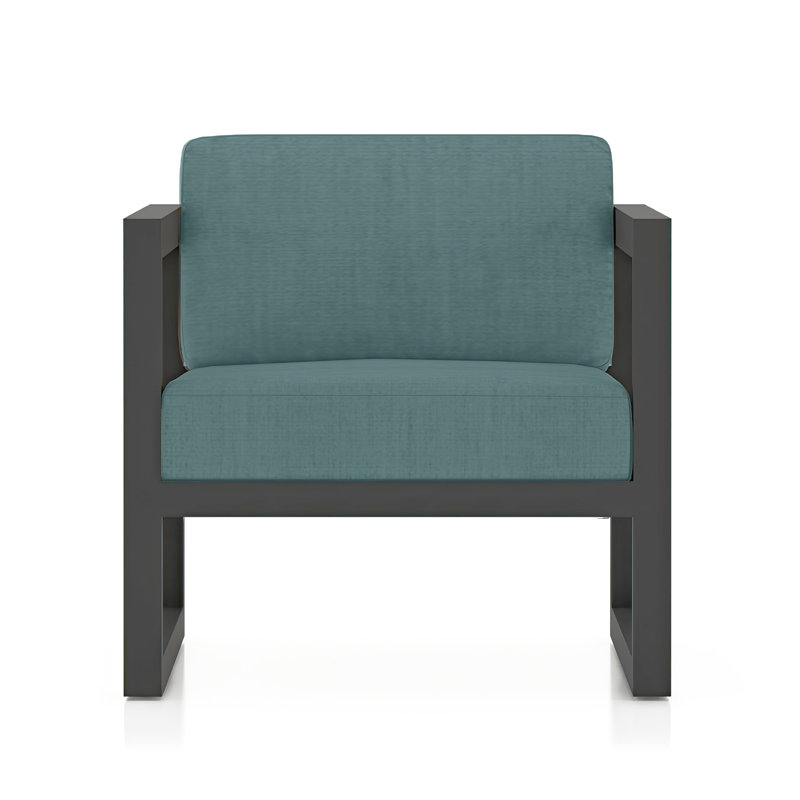 Avion Patio Chair with Sunbrella Cushions, Cast Lagoon Sunbrella® Plainweave, Slate