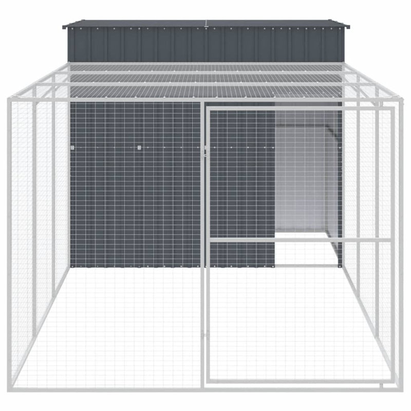 Niche pour chien en métal style iglo, H 71,3 po x l 84,3 po x P 179,9 po, Gris anthracite