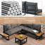 195cm Wide L-Shaped Metal Patio Sectional Set