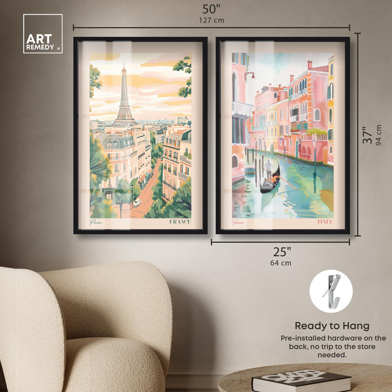 Blush Parisian Glam Art , H 37 po x l 25 po, Noir
