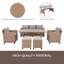 Ensemble de 6 chaises d'extérieur en osier de rotin pour patio, chaise, tabourets et table-507966976-507966978