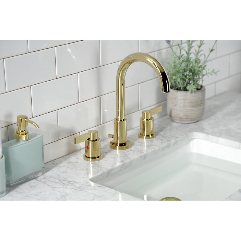 Robinet de salle de bain espacé Kingston, Laiton poli