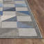 Tapis d'extérieur à motif géométrique bleu et gris 3 pi x 5 pi résistant aux taches