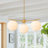 3-Light Opaque White Glass Sphere Chandelier