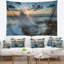 Tapisserie de seascape coucher de soleil à coucher de soleil au coucher de mer avec accessoires suspendus inclus-28500314