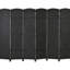 Cloison pliante 6 panneaux de 5,6 pi de hauteur. Noir pour la chambre à coucher et le bureau personnel. Cloison autoportante avec magnétisme tissé à la main et paravent arqué, écran. Bureau et chambre à coucher. Mur attrayant