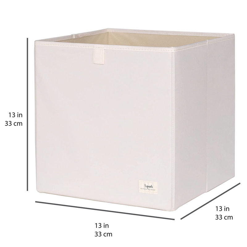 UBXS 3 Sprouts - Cube de rangement en tissu recyclé, Crème