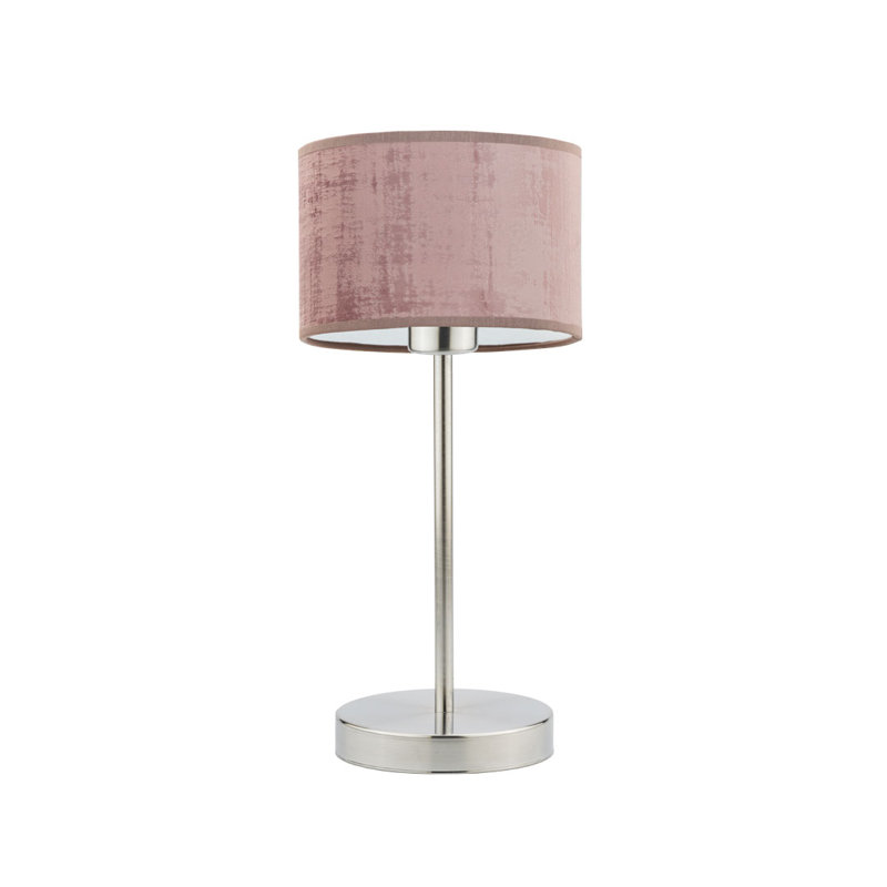 Letina Metal Desk Lamp, Brushed Steel, Powder Pink