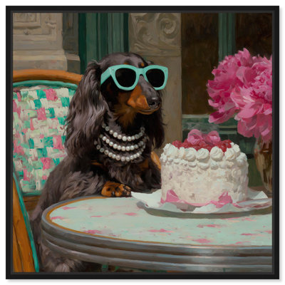 «Doxxie and Her Cake», reproduction d'art sur toile par Art Remedy