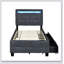 Lit plateforme tapissier avec cadre à DEL et 2 tiroirs-797715707-745039635